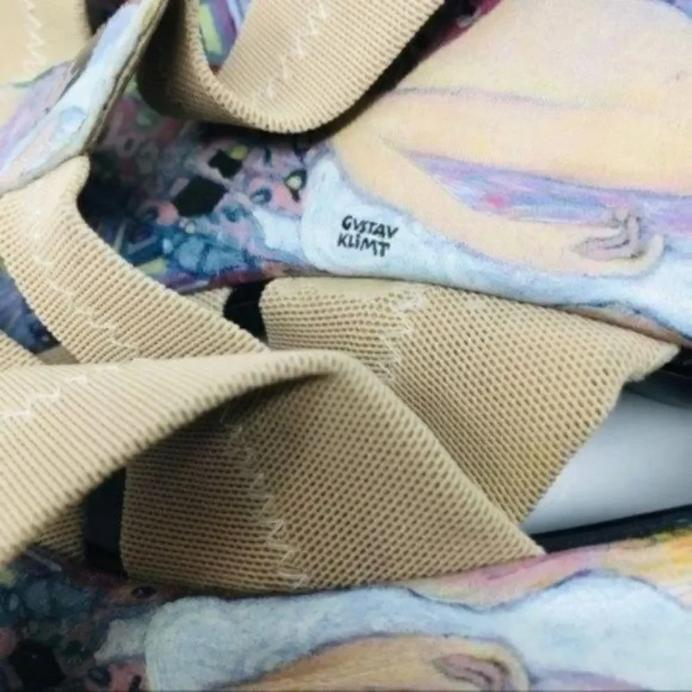 Gustav Klimt womans wedged sandals US 9 work of art BoxO